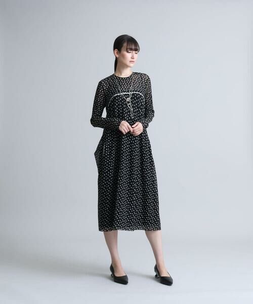 HIROKO KOSHINO / ヒロココシノ ロング・マキシ丈ワンピース | 【洗える/日本製】エアリーチュールドットプリントワンピース | 詳細10