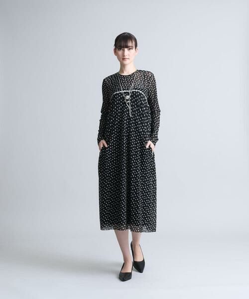 HIROKO KOSHINO / ヒロココシノ ロング・マキシ丈ワンピース | 【洗える/日本製】エアリーチュールドットプリントワンピース | 詳細11