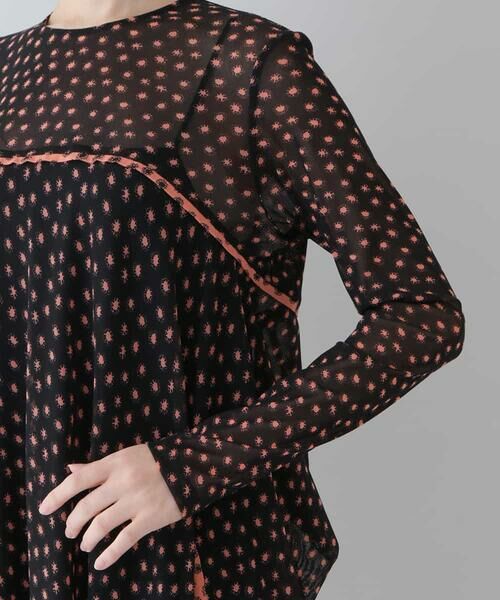 HIROKO KOSHINO / ヒロココシノ ロング・マキシ丈ワンピース | 【洗える/日本製】エアリーチュールドットプリントワンピース | 詳細5