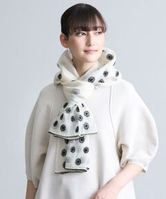 HIROKO KOSHINO / ヒロココシノ マフラー・ショール・スヌード・ストール | モチーフドットエンブロイダリーストール