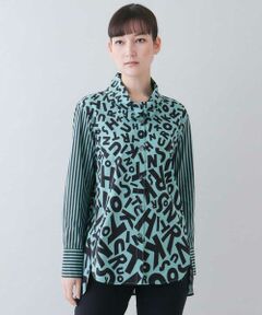 HIROKO KOSHINO / ヒロココシノ シャツ・ブラウス | 【洗濯機で洗える】ロゴストライプデザインシャツ