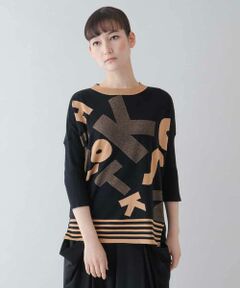 HIROKO KOSHINO / ヒロココシノ ニット・セーター | ロゴインターシャジャガードニット