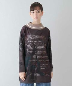 HIROKO KOSHINO / ヒロココシノ チュニック | 【洗濯機で洗える/日本製】ドッグアートメッセージプリントチュニック