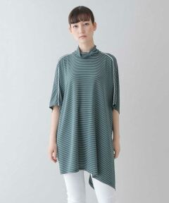 HIROKO KOSHINO / ヒロココシノ カットソー | 【洗濯機で洗える/日本製】アシンメトリーボーダーチュニック