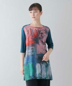 HIROKO KOSHINO / ヒロココシノ カットソー | 【洗える/日本製】アートプリントチュニックカットソー