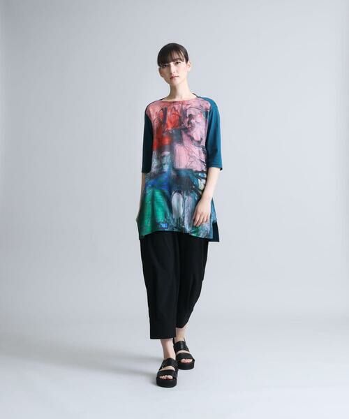HIROKO KOSHINO / ヒロココシノ カットソー | 【洗える/日本製】アートプリントチュニックカットソー | 詳細8