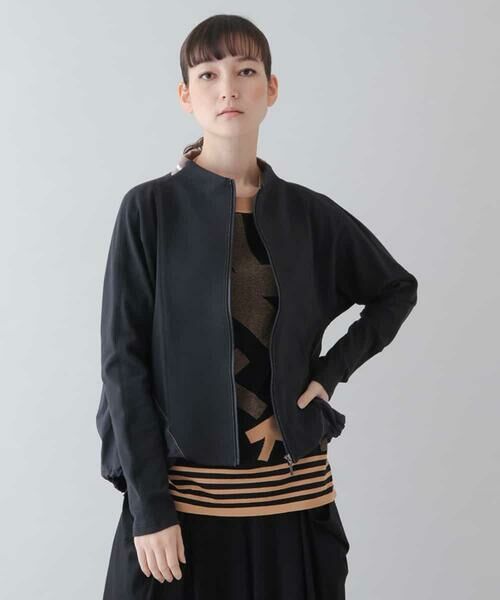 HIROKO KOSHINO / ヒロココシノ その他アウター | 【洗濯機で洗える】異素材ドッキングジップアップブルゾン | 詳細1