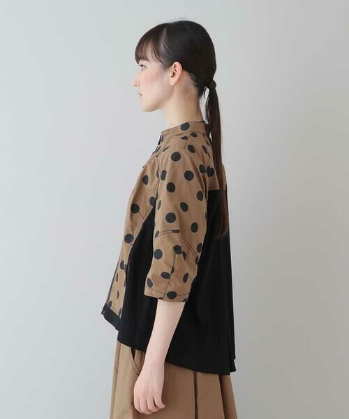 HIROKO KOSHINO / ヒロココシノ シャツ・ブラウス | 【洗濯機で洗える】水玉柄ジップアップタフタブラウス | 詳細2