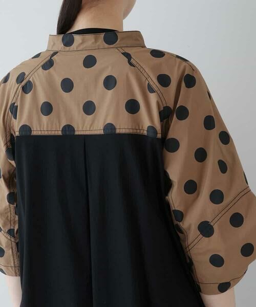 HIROKO KOSHINO / ヒロココシノ シャツ・ブラウス | 【洗濯機で洗える】水玉柄ジップアップタフタブラウス | 詳細5