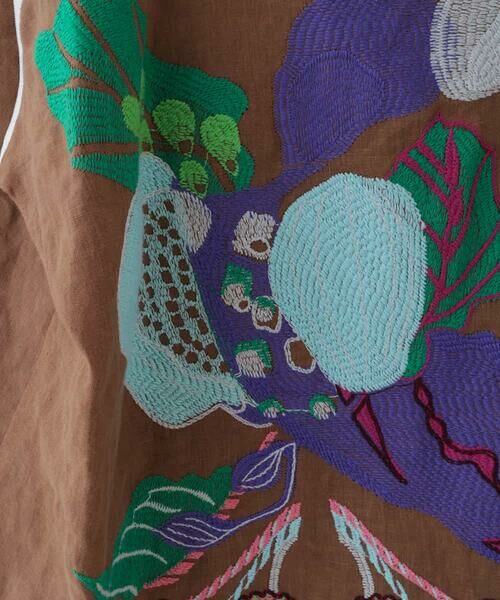 HIROKO KOSHINO / ヒロココシノ ロング・マキシ丈ワンピース | 【日本製】アート刺繍フレンチリネンワンピース | 詳細7