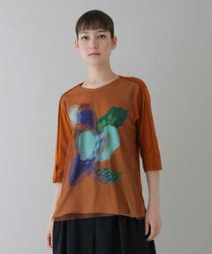 【洗える/日本製】3DアートチュールジョイントTシャツ