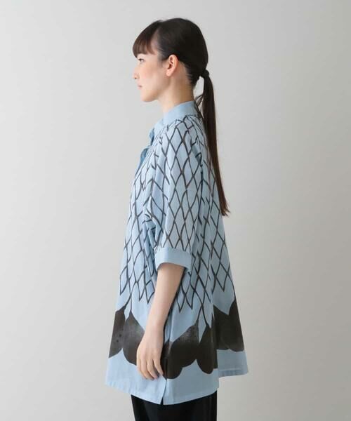 HIROKO KOSHINO / ヒロココシノ シャツ・ブラウス | 【洗える/日本製】洋梨パネルプリントデザインシャツ | 詳細1