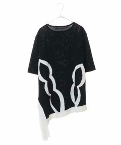 HIROKO KOSHINO / ヒロココシノ チュニック | イレギュラーヘム洋梨インターシャニット