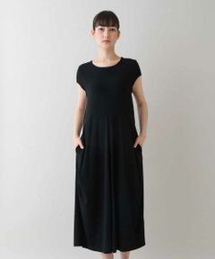 HIROKO KOSHINO / ヒロココシノ ロング・マキシ丈ワンピース | 【洗濯機で洗える】ベア天竺タックドレープワンピース