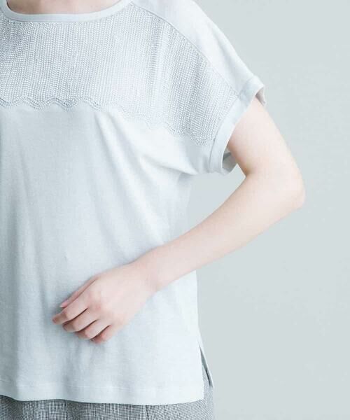 HIROKO KOSHINO / ヒロココシノ カットソー | 【洗える/日本製】シフォンコード刺繍デザインTシャツ | 詳細5