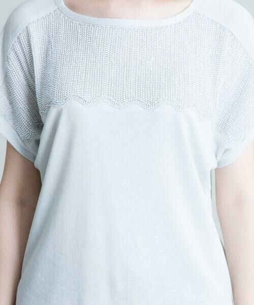 HIROKO KOSHINO / ヒロココシノ カットソー | 【洗える/日本製】シフォンコード刺繍デザインTシャツ | 詳細7