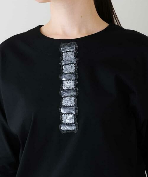 HIROKO KOSHINO / ヒロココシノ カットソー | 【洗える/日本製】ブレード刺繍デザインTシャツ | 詳細3