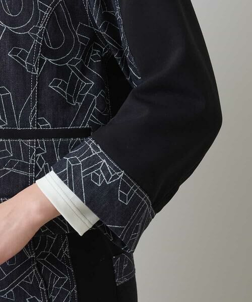 HIROKO KOSHINO / ヒロココシノ セットアップ | 【洗える】立体ロゴデニムショートジャケット | 詳細5