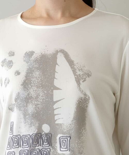 HIROKO KOSHINO / ヒロココシノ カットソー | 【日本製　　デコレーションプリントデザインTシャツ | 詳細3