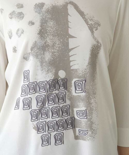 HIROKO KOSHINO / ヒロココシノ カットソー | 【日本製　　デコレーションプリントデザインTシャツ | 詳細7