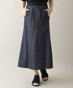 HIROKO KOSHINO / ヒロココシノ ロング・マキシ丈スカート | 【洗える】デニム切り替えAラインスカート