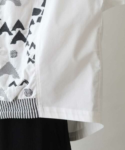 HIROKO KOSHINO / ヒロココシノ シャツ・ブラウス | 幾何学ロゴジャカードジョイントデザインシャツ/日本製/洗える | 詳細5