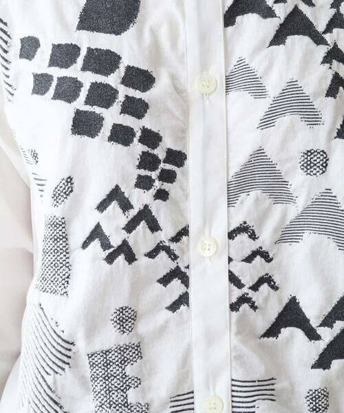 HIROKO KOSHINO / ヒロココシノ シャツ・ブラウス | 幾何学ロゴジャカードジョイントデザインシャツ/日本製/洗える | 詳細6