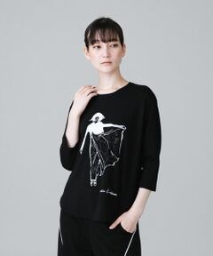 イラストスパンコールオリジナルTシャツ/日本製/洗える