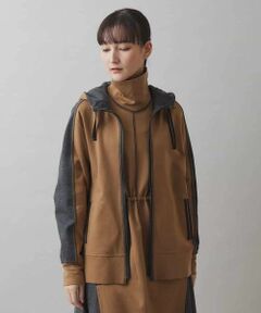 HIROKO KOSHINO / ヒロココシノ パーカー | ブロッキングデザインジップパーカー /日本製/洗える