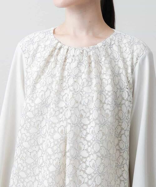HIROKO KOSHINO / ヒロココシノ シャツ・ブラウス | フラワーレース刺繍ジョイントブラウス /日本製/洗える | 詳細4
