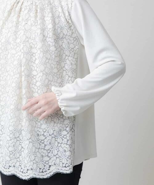 HIROKO KOSHINO / ヒロココシノ シャツ・ブラウス | フラワーレース刺繍ジョイントブラウス /日本製/洗える | 詳細5
