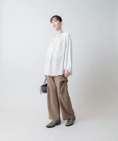 HIROKO KOSHINO / ヒロココシノ シャツ・ブラウス | フラワーレース刺繍ジョイントブラウス /日本製/洗える | 詳細8