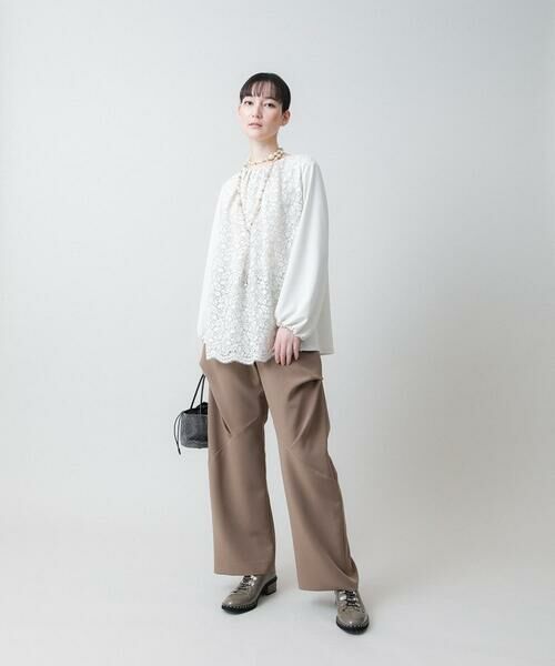 HIROKO KOSHINO / ヒロココシノ シャツ・ブラウス | フラワーレース刺繍ジョイントブラウス /日本製/洗える | 詳細9