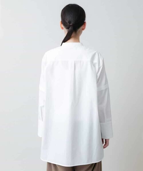 HIROKO KOSHINO / ヒロココシノ シャツ・ブラウス | ピンタックアクセントバンドカラーシャツ /日本製/洗える | 詳細2