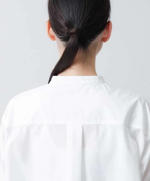 HIROKO KOSHINO / ヒロココシノ シャツ・ブラウス | ピンタックアクセントバンドカラーシャツ /日本製/洗える | 詳細3