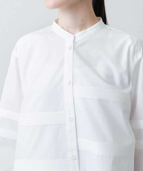 HIROKO KOSHINO / ヒロココシノ シャツ・ブラウス | ピンタックアクセントバンドカラーシャツ /日本製/洗える | 詳細4