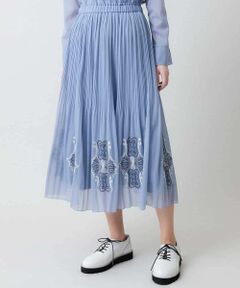 HIROKO KOSHINO / ヒロココシノ ロング・マキシ丈スカート | モチーフ刺繍プリーツスカート /洗える