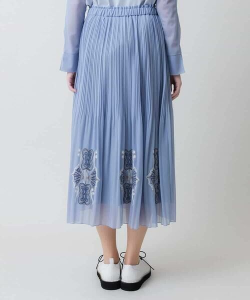 HIROKO KOSHINO / ヒロココシノ ロング・マキシ丈スカート | モチーフ刺繍プリーツスカート /洗える | 詳細1
