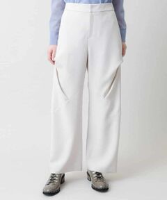 HIROKO KOSHINO / ヒロココシノ チノ・ワークパンツ | タックディテールデザインパンツ /日本製/洗える