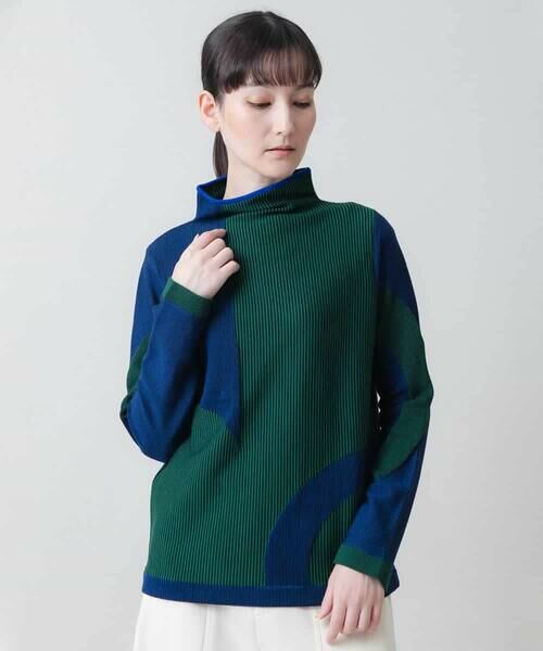 HIROKO KOSHINO/ヒロココシノ サークルモチーフニットプルオーバー グリーン M HIROKO KOSHINO/ヒロココシノ サークルモチーフニットプルオーバー グリーン M