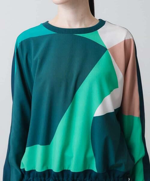 HIROKO KOSHINO / ヒロココシノ カットソー | 2WAYストレッチ幾何配色プルオーバー /日本製/洗える | 詳細11