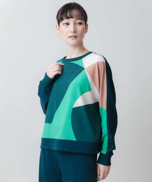 HIROKO KOSHINO / ヒロココシノ カットソー | 2WAYストレッチ幾何配色プルオーバー /日本製/洗える | 詳細4