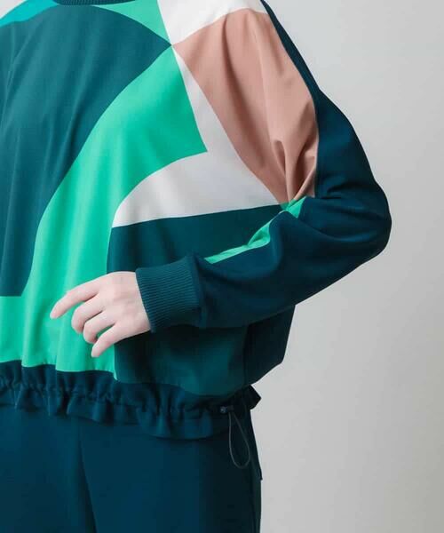 HIROKO KOSHINO / ヒロココシノ カットソー | 2WAYストレッチ幾何配色プルオーバー /日本製/洗える | 詳細9