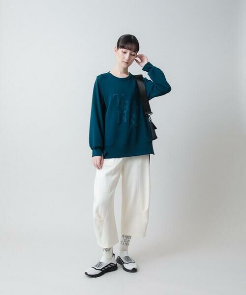 HIROKO KOSHINO / ヒロココシノ カットソー | エンボスロゴダンボールニットプルオーバー /洗える | 詳細9