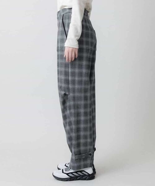 HIROKO KOSHINO / ヒロココシノ その他パンツ | 裏起毛チェック柄セミワイドパンツ /洗える | 詳細1
