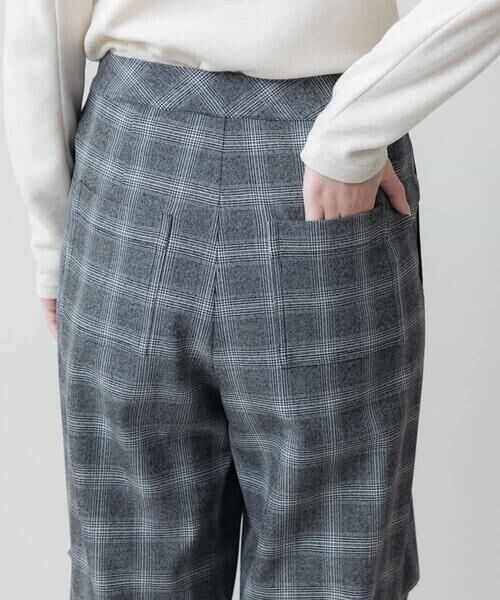 HIROKO KOSHINO / ヒロココシノ その他パンツ | 裏起毛チェック柄セミワイドパンツ /洗える | 詳細3