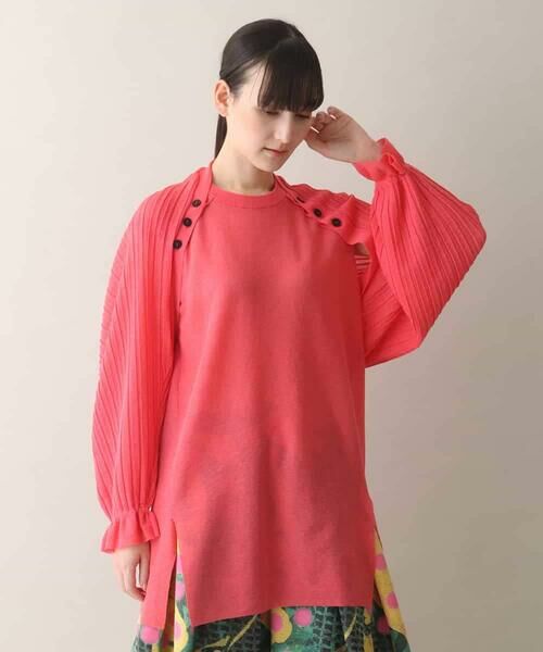 HIROKO KOSHINO/ヒロココシノ 【3WAY】ジョイントボレロニットプリーツトップ ピンク M HIROKO KOSHINO/ヒロココシノ 【3WAY】ジョイントボレロニットプリーツトップ ピンク M