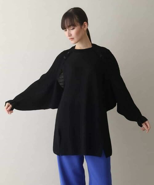 HIROKO KOSHINO/ヒロココシノ 【3WAY】ジョイントボレロニットプリーツトップ ブラック M HIROKO KOSHINO/ヒロココシノ 【3WAY】ジョイントボレロニットプリーツトップ ブラック M