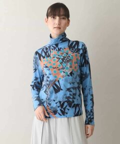 HIROKO KOSHINO / ヒロココシノ カットソー | アートモチーフハイネックプルオーバー /日本製/洗える