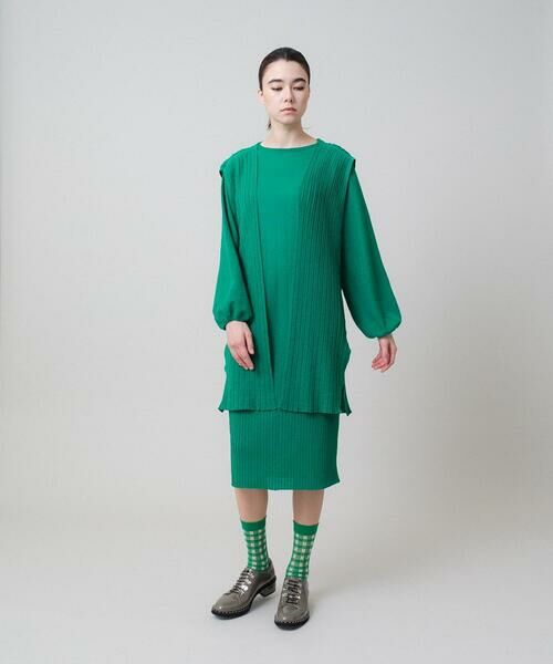 HIROKO KOSHINO / ヒロココシノ ベスト | ニットプリーツロングジレ | 詳細5